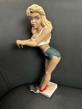 Vintage Bottoms Up R. Demars for Ganz Sexy Blonde Pin-Up Beer Can Holder Handle